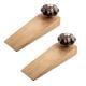 2 Pieces Black And Golden Leaf Big Melon Ceramic Wooden Door Stopper
